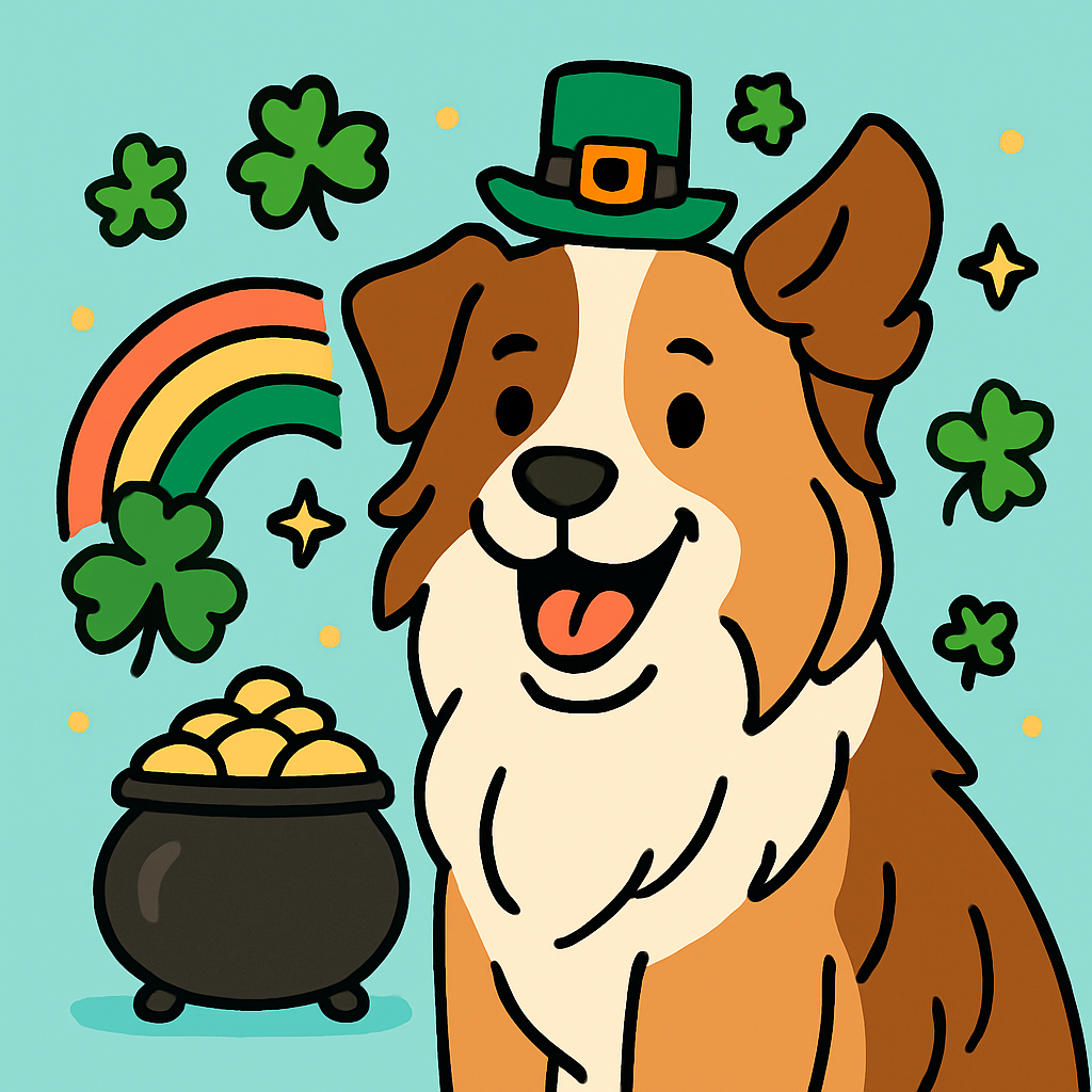 St. Patrick's Day themed doodle portrait